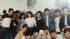Foto: Turma 486 em 1987(?) nas Cataratas do Iguaçu, como parte da visita à Usina de Itaipu